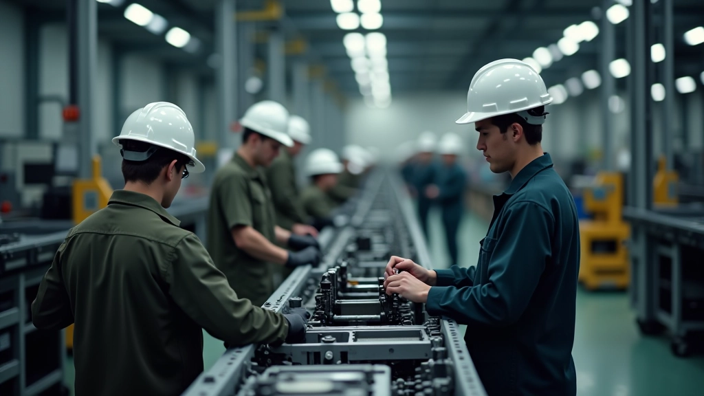 Fabrikarbeit und Produktion in einer deutschen Rüstungsfabrik mit Arbeitern