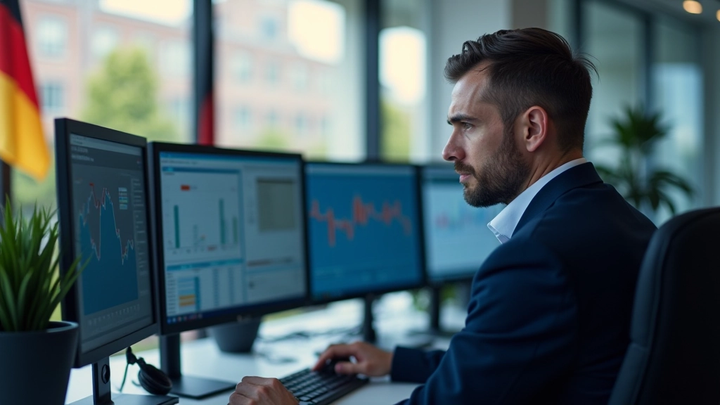 Finanzanalytisches Arbeitsumfeld mit Datenvisualisierung